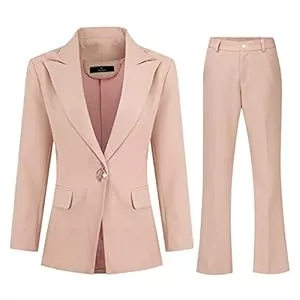 YUNCLOS Kostüme YUNCLOS Damen Anzughosen Set Business Slim Hosenanzüge Office Lässig Outfit Slim Blazer Lange Ärmel Elegant Zweiteiler