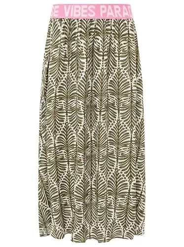 Zwillingsherz Röcke Zwillingsherz Damen Rock Maxi Midirock mit Gummibund Frühling Sommer – Bunt Gemustert