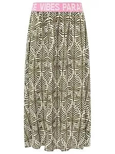 Zwillingsherz Röcke Zwillingsherz Damen Rock Maxi Midirock mit Gummibund Frühling Sommer – Bunt Gemustert