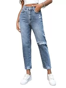 SOLY HUX Jeans SOLY HUX Jeans Damen Elegant Damenjeans Hohe Taille Denimjeanshose mit Reißverschluss Hosen mit Taschen Jeanshosen mit Gerissen