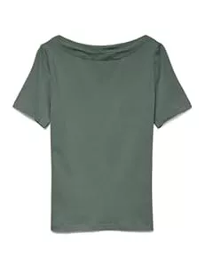 VERO MODA T-Shirts VERO MODA Damen Einfarbiges Stretch T-Shirt Basic Top Kurzarm Oberteil mit U-Boot-Ausschnitt VMPANDA