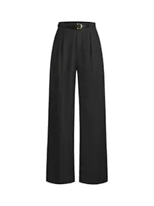 SOLY HUX Hosen SOLY HUX Hosen Damen Elegant Anzughose Hohe Taille Büro Freizeithose Geradehose mit Gürtel Einfarbig Palazzo Casualhose Herbst Outfit