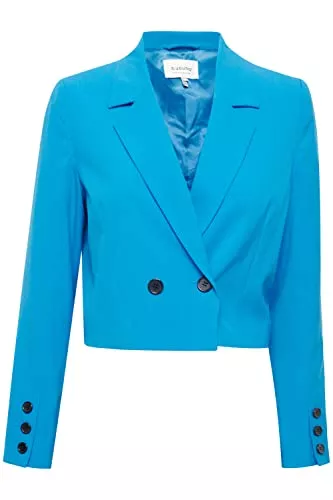 b.young Blazer b.young BYDANTA Damen Blazer Kurzblazer Jacke mit Reverskragen und Knopf Regular Fit mit Stretch
