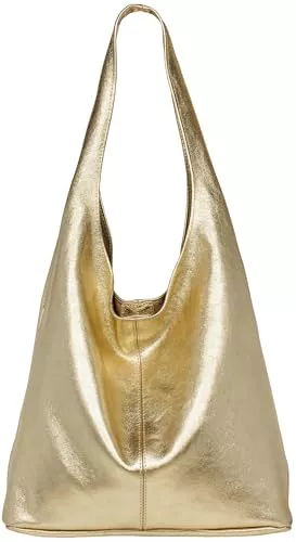 Caspar Taschen & Rucksäcke Caspar große Damen Wildleder Tasche Hobo Bag Shopper - CLASSIC LINE - Modell No.767 - Made in Italy