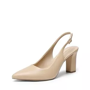 DREAM PAIRS High Heels DREAM PAIRS Damen Slingback-Absätze Chunky Blockabsätze Spitz zulaufende geschlossene Pumps Bequeme Arbeits- und Büroschuhe Party Brautschuhe