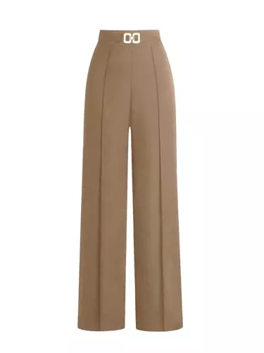 SOLY HUX Hosen SOLY HUX Hosen Damen Elegant Gerade Hosen Hohe Elastisch Taille Anzughose Büro Freizeithose Lang Herbst Outfit Casualhose Stoffhose