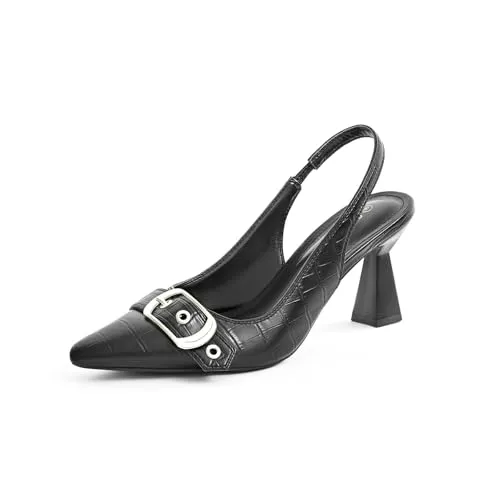 SICARE High Heels SICARE Slingback-Kätzchen-Absätze für Damen, geschlossene, spitze Zehenpartie, Pumps, elegante Schuhe mit Schnallenriemen, bequeme Schlupf-Sandalen für Arbeit, Party, Hochzeit