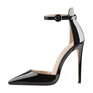 blingqueen High Heels blingqueen Damen Spitze High Heels Riemchenpumps Stiletto Pumps mit Riemchen Schnalle