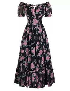 SCARLET DARKNESS Freizeit Scarlet Darkness Florales Korsettkleid für Damen, 2026, Sommer, Cottagecore, fließende Kleider