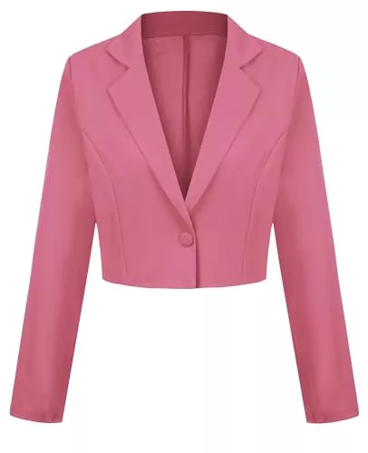 LADI TREND Blazer LADI TREND Cropped-Blazer für Damen, Ein-Knopf-Jacke, Blazer, gekerbtes Revers, lässig, elegant, klassisch, langärmelig, Arbeitskleidung, Revers