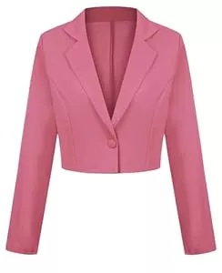 LADI TREND Blazer LADI TREND Cropped-Blazer für Damen, Ein-Knopf-Jacke, Blazer, gekerbtes Revers, lässig, elegant, klassisch, langärmelig, Arbeitskleidung, Revers