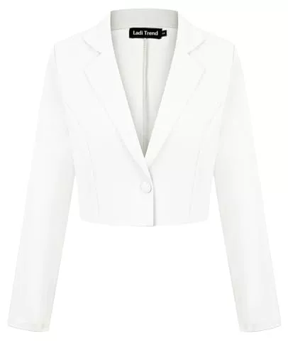 LADI TREND Blazer LADI TREND Cropped-Blazer für Damen, Ein-Knopf-Jacke, Blazer, gekerbtes Revers, lässig, elegant, klassisch, langärmelig, Arbeitskleidung, Revers