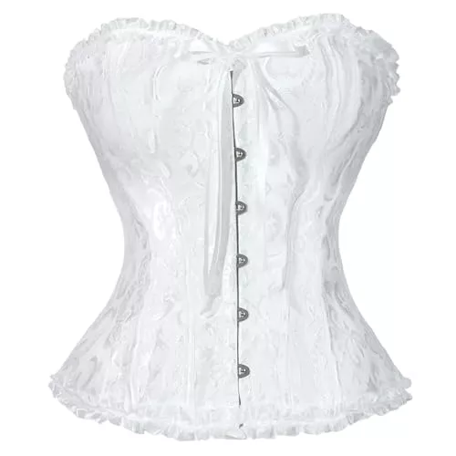SUKUTU Tops SUKUTU Damen-Ganzbrust-Korsett mit Spitzenverzierung Figurformendes Oberteil im Gothic-Retro-Stil mit Frontverschluss und taillierender Unterwäsche.