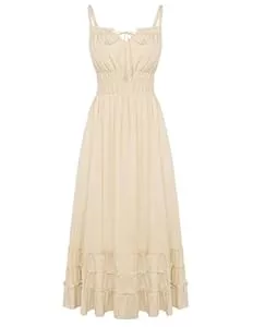 SCARLET DARKNESS  SCARLET DARKNESS Sommerkleid Damen Lang Boho Kleid Ärmellos Spaghettiträger Strandkleid Maxikleid mit Taschen