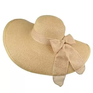 DRESHOW Hüte & Mützen DRESHOW Damen Breit Krempe Strohhut Faltbar Schutz Strandhut Elegant Sommer Hut Sonnenhüte UPF 50+
