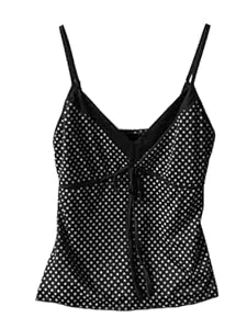 GORGLITTER Tops GORGLITTER Damen Y2k Tops Camisole Trägertop Polka Dot Tops V Auschnitt Sommertop mit Schleife Vorne Figurbetont Oberteile Streetwear