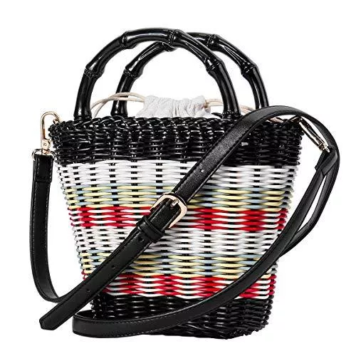 JOSEKO Taschen & Rucksäcke JOSEKO Plastik Umhängetasche, Damen Umhängetasche, handgemachte Sommer Strandtasche, für Reisen, Arbeit, Schule im Freien, bunt