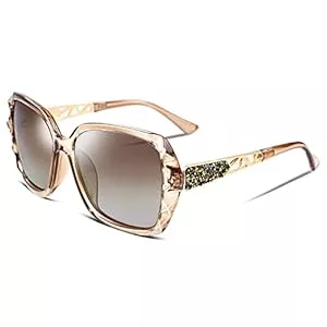 FEISEDY Sonnenbrillen & Zubehör FEISEDY Sonnenbrille Damen Polarisiert Klassisch Groß Frauen Sonnenbrillen mit Strass Rahmen und UV400 Schutz B2289