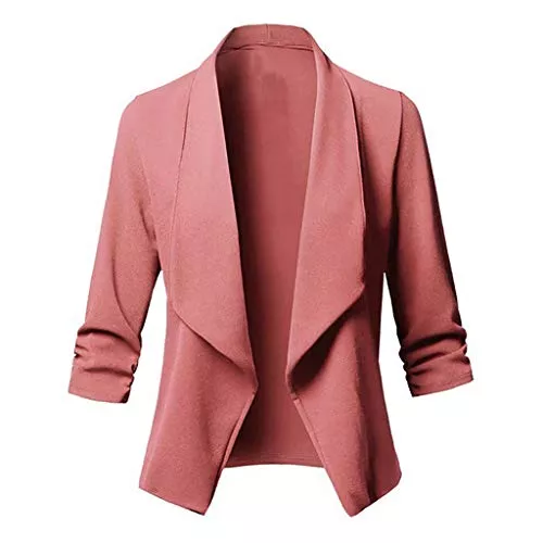 Generic Blazer Kostüme &amp; Blazer Für Damen, Jackett Frühling Casual Sweatblazer Damen, Open Front Einfarbig Slim Fit Blaser Jacke Oversize Blazer Damen Kurz Klassiker Vintage Frühlingsjacke Damen Blazer Große Größen