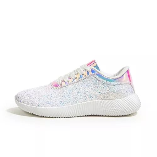 LUCKY STEP Sneaker & Sportschuhe LUCKY STEP Damen Glitzer Turnschuhe Strass Sneaker Leichte Metallische Pailletten-Tennisschuhe