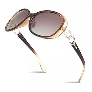 Sunier Sonnenbrillen & Zubehör Sunier Sonnenbrille Damen Polarisiert Groß Übergroße Elegant Klassische Vintage Oversize Sonnenbrille Frauen mit 100% UV400 Schutz