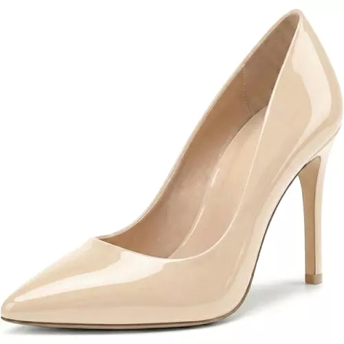 Golden Beads High Heels Damen-Pumps mit hohem Absatz, spitzer Zehenbereich, für Party, Hochzeit, Braut, Anlass, Absatz, Club, Arbeit, Mode, Größe 36-47
