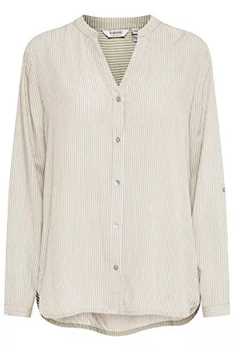 b.young Langarmblusen b.young BYFABIANNE Damen Bluse Hemdbluse Langarm mit V-Ausschnitt