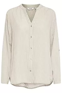 b.young Langarmblusen b.young BYFABIANNE Damen Bluse Hemdbluse Langarm mit V-Ausschnitt