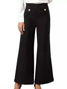 Allegra K Hosen Allegra K Hose mit weitem Bein für Damen, hohe Taille, Arbeit, Business, Freizeithose