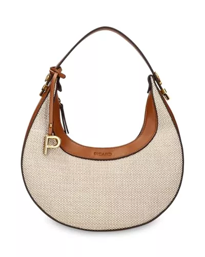Picard Taschen & Rucksäcke Picard Tasche Damen Schultertasche Croissant | Handtasche aus Kunstleder mit Reißverschluss, gesichertem Innenfach &amp; abnehmbarem Schulterriemen | Moonbag