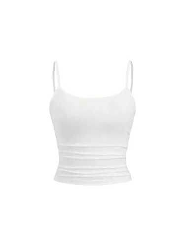GORGLITTER Tops GORGLITTER Damen Crop Tank Top Casual Trägershirt Sommer Bauchfreies Tops Bauchfrei Oberteile Y2K Tops Basic Camisole