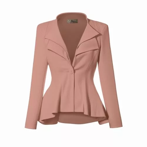 Hybrid &amp; Company Blazer Hybrid &amp; Company Damen Classic Lässiger Blazer für Arbeit, Büro, elegant, doppeltes Revers, einzelner Knopf, Schößchen, bequemer Blazer