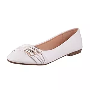 Elara  Elara Damen Ballerinas Bequem Lederoptik Strass Flach Chunkyrayan
