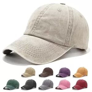 Fuantuda Hüte & Mützen Fuantuda Unisex Baseballkappe, Retro Basecap Damen Herren, 100% Baumwolle, Verstellbar Schildmütze Vintage Basecap, Einfarbig, Geeignet für Outdoor, Sport, Reisen
