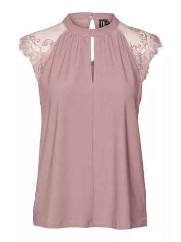 VERO MODA Ärmellose Blusen VERO MODA Female Oberteil ohne Ärmel Spitzenverziertes