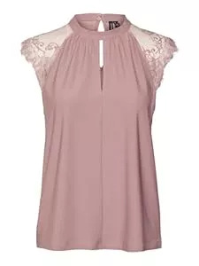 VERO MODA Ärmellose Blusen VERO MODA Female Oberteil ohne Ärmel Spitzenverziertes