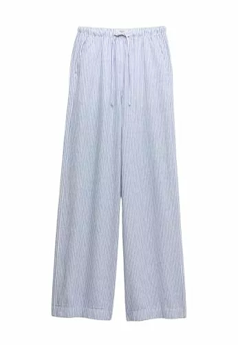 Marks &amp; Spencer Hosen Marks &amp; Spencer Damen Weite Hose aus Leinenmischung – Kordelzug-Taille – Mit Taschen