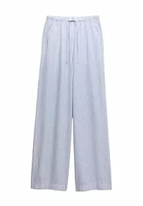 Marks &amp; Spencer Hosen Marks &amp; Spencer Damen Weite Hose aus Leinenmischung – Kordelzug-Taille – Mit Taschen