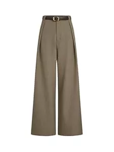 SweatyRocks Hosen SweatyRocks Anzughose Damen Weites Bein Bundfaltenhose Stoffhose Elegant Business Outfit Anzughosen Mit Gürtel Leinenhose