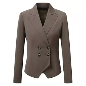 YYNUDA Blazer YYNUDA Blazer Damen Business Blazerjacke Elegant einfarbig schmale Passform Business Casual Outfits zweireihig für das Büro Hochzeitsurlaub