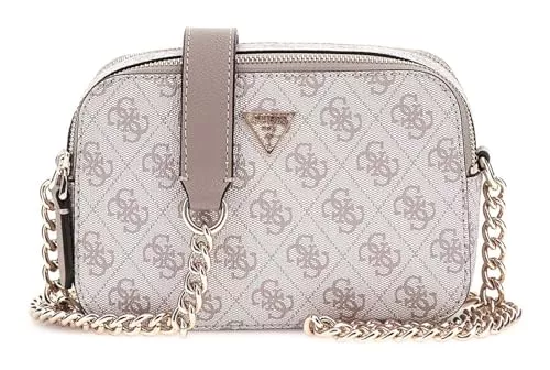 GUESS Taschen & Rucksäcke GUESS Umhängetasche Noelle II Crossbody Camera Bag Dark Taupe Logo rosa