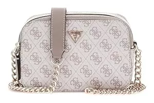 GUESS Taschen & Rucksäcke GUESS Umhängetasche Noelle II Crossbody Camera Bag Dark Taupe Logo rosa