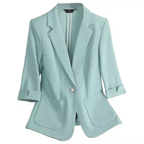 Ybing Blazer Ybing Blazer Damen Elegant Einfarbig Anzugjacke Revers Anzug Jacke mit Knöpfe Slim Fit Blazerjacke Mode Business Outfit Sakko Leichte Sportlich Übergangsjacke Casual Geschäft Büro Mantel