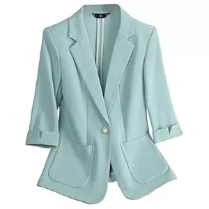 Ybing Blazer Ybing Blazer Damen Elegant Einfarbig Anzugjacke Revers Anzug Jacke mit Knöpfe Slim Fit Blazerjacke Mode Business Outfit Sakko Leichte Sportlich Übergangsjacke Casual Geschäft Büro Mantel