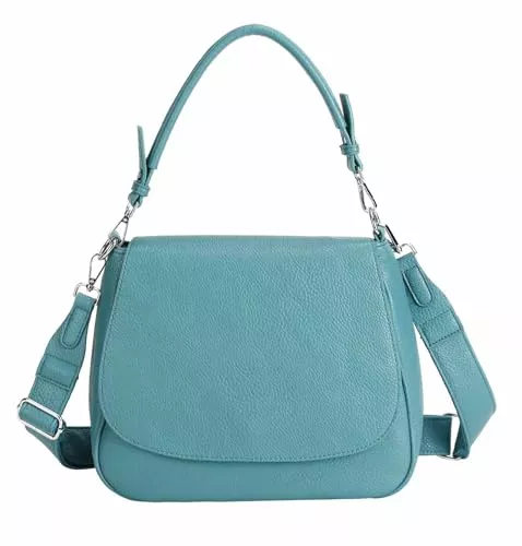ITALYSHOP24 Taschen & Rucksäcke OBC Damen Tasche Shopper Hobo Bag Schultertasche Cross Over Body Bag Umhängetasche Beuteltasche Handtasche Henkeltasche Leder Optik