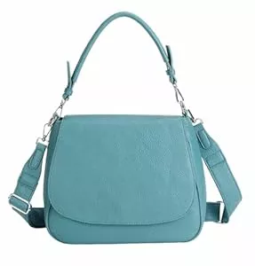 ITALYSHOP24  OBC Damen Tasche Shopper Hobo Bag Schultertasche Cross Over Body Bag Umhängetasche Beuteltasche Handtasche Henkeltasche Leder Optik