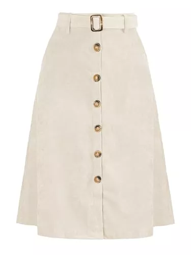 Allegra K Röcke Allegra K Damen Corduroy Midi Skirt Rock mit Knopfleiste vorne (1er Pack)