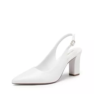 DREAM PAIRS High Heels DREAM PAIRS Damen Slingback-Absätze Chunky Blockabsätze Spitz zulaufende geschlossene Pumps Bequeme Arbeits- und Büroschuhe Party Brautschuhe