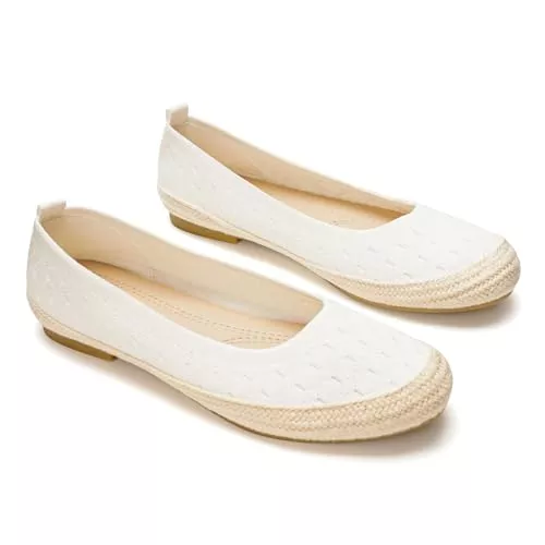 GLAMORA Flache Schuhe GLAMORA Flache Damenschuhe, strukturiertes Gewebe, Sparto-Sohle, rutschfest, geringes Gewicht