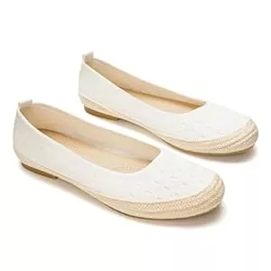 GLAMORA Flache Schuhe GLAMORA Flache Damenschuhe, strukturiertes Gewebe, Sparto-Sohle, rutschfest, geringes Gewicht